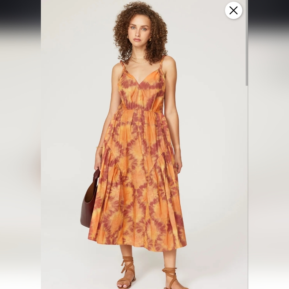 Ulla Johnson Valentina Braided Tie-Belt Midi Dres… - image 1